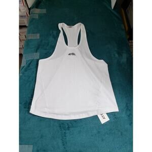 AYBL Shirt Size Medium Mens White Sleeveless Tanktop Body builder UK NWT
